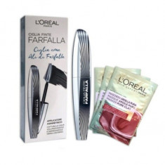 Set Mascara L oreal Paris Ciglia Finte Farfalla, Black, 7 ml si 3 masti de fata pentru detoxifiere cu argila pura 3 7 ml foto