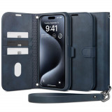 Cumpara ieftin Husa pentru iPhone 15 Pro, Spigen Wallet S Pro, Navy