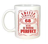 Cana alba personalizata, Editie Limitata 68 ani, INOVATIX&reg;. 330ml, Oem