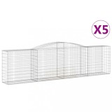 Cumpara ieftin Cosuri gabion arcuite 5 buc, 400x50x100/120 cm fier galvanizat