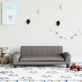 vidaXL Canapea pentru copii, gri, 90x53x30 cm, piele ecologică