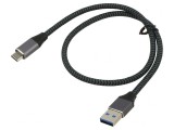 Cablu USB 3.1 USB A la USB C 1m Negru/Gri 10Gbps