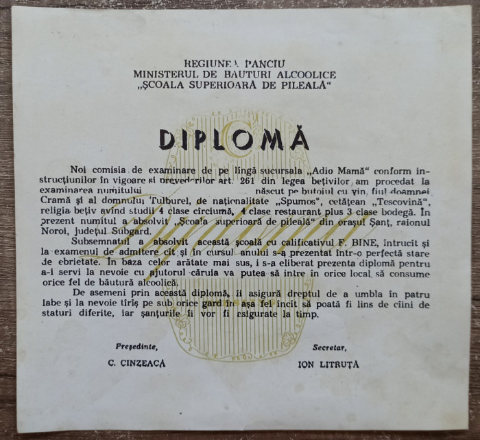 Diploma de betivan// perioada comunista