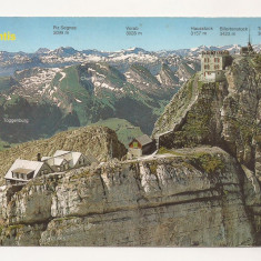 FG2 - Carte Postala - ELVETIA - Santis 2504 m, circulata 1983