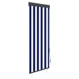 VidaXL Jaluzea tip rulou de exterior, albastru și alb, 60 x 250 cm