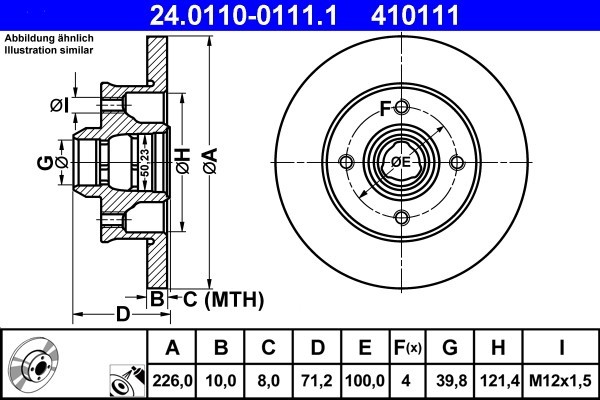 ATE 24.0110-0111.1 Disc frana