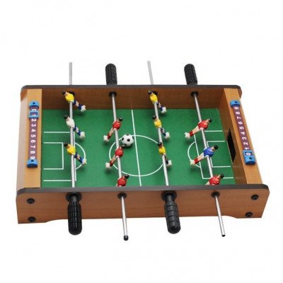 Masa de fotbal cu teren si 12 jucatori Flippy, cu tablou pentru scor, din metal, lemn si ABS, 51 x 31 x 9.6 cm, pentru copii foto