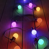 Ghirlanda Luminoasa 10m cu 10 Becuri LED E27, Multicolor/Alb Cald, Interior/Exterior, IP44, 220V