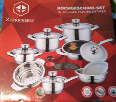 Set vase inox Zurrichberg 16 piese, doar livrare personala in Baia Mare foto