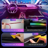 Iluminare ambientala auto acrilica GPJYD, 2 in 1, 110cm + 35cm, 168 LED-uri RGB, 16 milioane culori, control APP