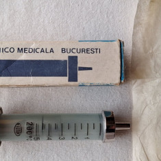 seringa sticla &metal LUER ind tehnico medicala Bucuresti 1984 produs nefolosit