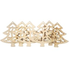 Accesorii creatie, lemn decupat, brad, set 6 buc, Colorarte, FS-M2