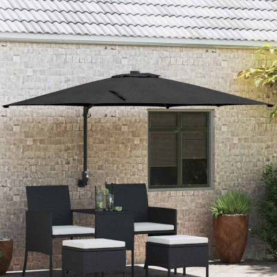 vidaXL Parasol de Grădină Negru și negru 248.5 x 247.5 x 160 cm 42003241 foto