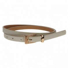 Curea dama, casual-eleganta, din piele ecologica, latime 1.3 cm, alb - CKD009