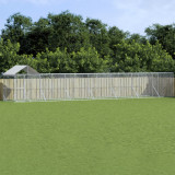 Gossi padoc exterior cu acoperis argintiu 14x2x2,5 m otel galvanizat