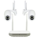 PNI House WiFi800 NVR wireless video surveillance kit and 2 outdoor PNI IP840 cameras, 8MP, 4K, IP65