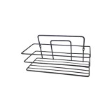 Cumpara ieftin Etajera pentru baie, din metal, un raft dreptunghiular, negru mat, SB004B, 270 x 105 mm
