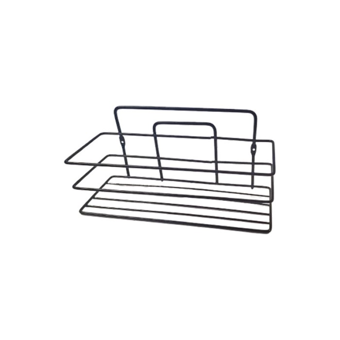 Etajera pentru baie, din metal, un raft dreptunghiular, negru mat, SB004B, 270 x 105 mm