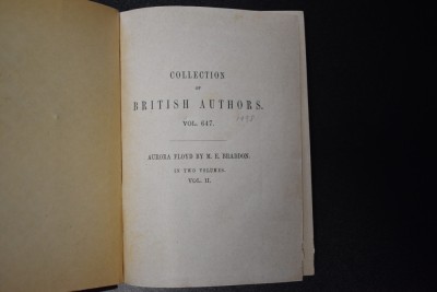 M. E. Braddon - Aurora Floyd vol II (1863) foto
