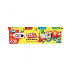 Plastilina Usoara FATIH Play Dough, 4 Culori/Set, Multicolor, 130 g, Plastilina Tub, Tuburi cu Plastilina, Plastilina Colorata, Plastilina pentru Copi foto