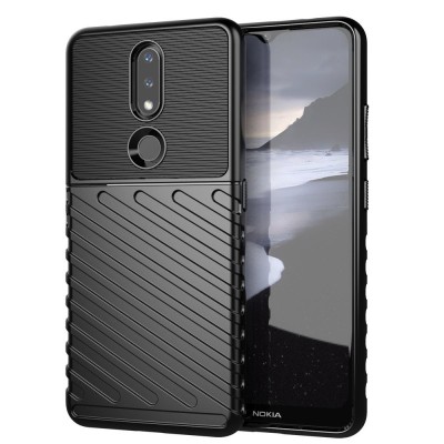 Husa TPU OEM Thunder Tough pentru Nokia 2.4, Neagra foto