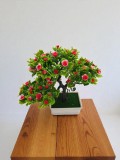 Cumpara ieftin Copăcel decorativ artificial 25 cm cu flori roșii