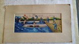 Caricatura de aurel Petrescu 1948, Scene gen, Acuarela, Altul, General