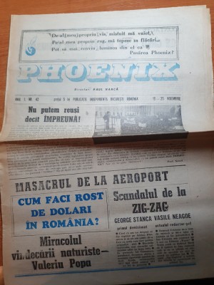 ziarul phoenix 19-25 noiembrie 1990 -art un actor de comedie: stefan tapalaga foto