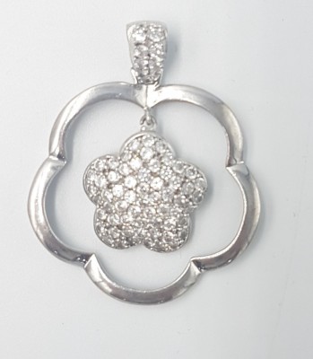 Superb pandantiv vintage floare din argint si zirconii designer Norvegia foto