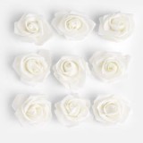 Trandafiri artificiali albi, 9 buc, 7 cm, DIY, CMCLASS