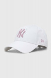 Cumpara ieftin New Era șapcă de baseball din bumbac culoarea alb, cu imprimeu, NEW YORK YANKEES