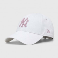 New Era șapcă de baseball din bumbac culoarea alb, cu imprimeu, NEW YORK YANKEES