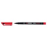 Marker permanent Stabilo Universal OHP 842, corp plastic, varf rotund, 0. 7 mm, rosu