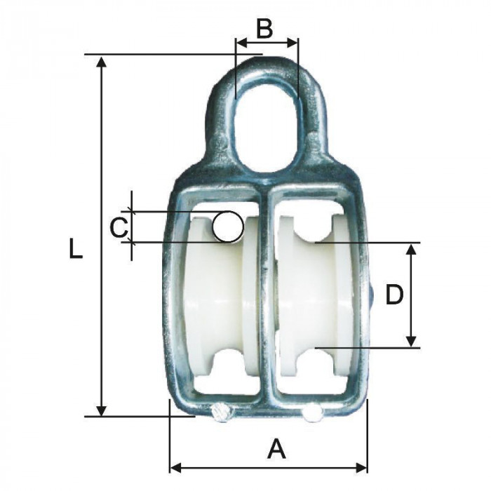 Scripete dublu cu inel 8x26mm/47mm / 14mm / 93mm