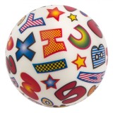 Minge Plajă Multicolor, Model Cifre și Litere, Diametru 22cm, Material Plastic, Oem
