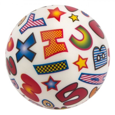 Minge Plajă Multicolor, Model Cifre și Litere, Diametru 22cm, Material Plastic foto
