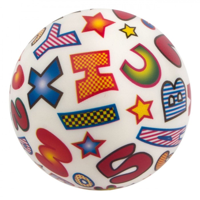 Minge Plajă Multicolor, Model Cifre și Litere, Diametru 22cm, Material Plastic