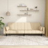 Gossi canapea extensibila cu 2 locuri, 2 perne, crem, textil