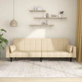 Cumpara ieftin Canapea extensibilă cu 2 locuri, 2 perne, crem, textil