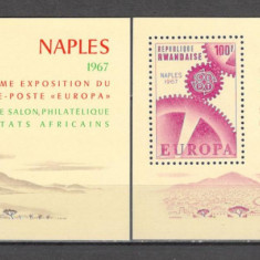 Ruanda.1967 Expozitia filatelica EUROPA-Bl. dantelate DX.82