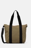 Rains geanta Tote Bag Mini W3 culoarea verde, 14160-44