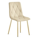 Scaun bucatarie/living, Artool, Libra, catifea, metal, bej si auriu, 45x54x86.5 cm GartenVIP DiyLine