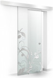 Usa glisanta Boss &reg; model La Vie incolor, 95x215 cm, sticla 8 mm Gri securizata, culisanta in ambele directii, Modern Glass Art