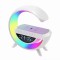 Boxa Multifunctionala 3 in 1, Lampa LED RGB Smart, cu ceas, Boxa Bluetooth, Incarcator Telefon Wireless, Lumina RGB, Alb
