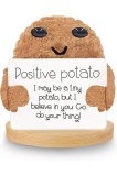 Păpușă Pozitivă Potato, pluș mini din l&acirc;nă, 1.5x2x3cm, jucărie unisex cu card de energie pozitivă