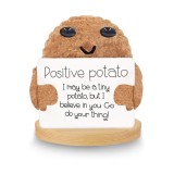 Păpușă Pozitivă Potato, pluș mini din l&acirc;nă, 1.5x2x3cm, jucărie unisex cu card de energie pozitivă