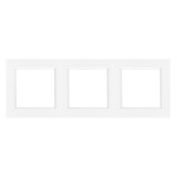 Nova Cadru Triplu Orizontal Alb pentru 3 Module, Margini Rotunjite, Dimensiuni 83x225 mm, Compatibil Gama Nova