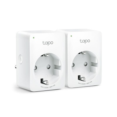 PRIZA inteligenta TP-LINK, Schuko x 1, conectare prin Schuko (T), 10 A, programare prin smartphone, Bluetooth, WiFi, alb &amp;quot;Tapo P100(2-pack)&amp;quot; (timbru v foto