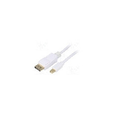 Cablu DisplayPort - DisplayPort, DisplayPort mufa, mini DisplayPort mufa, 1m, alb, Goobay - 52858