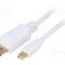 Cablu DisplayPort - DisplayPort, DisplayPort mufa, mini DisplayPort mufa, 1m, alb, Goobay - 52858